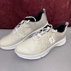 FootJoy FJ White Gray Fade Spikeless Golf Shoes 92922 Women's 11M NWOT or Box